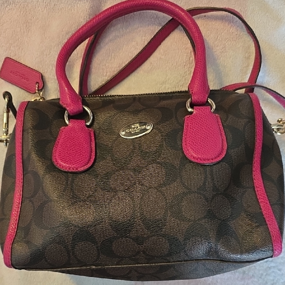 Coach Brown and Pink Satchel